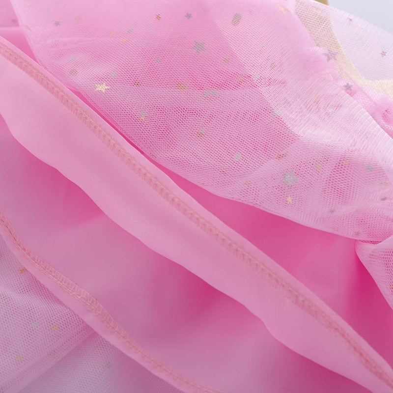Tortoise & Rabbit Toddlers Girls Sparkle Tulle Tutu Skirt with Sequins Stars Moon Sun (Pink, 1-2years) - Image 4